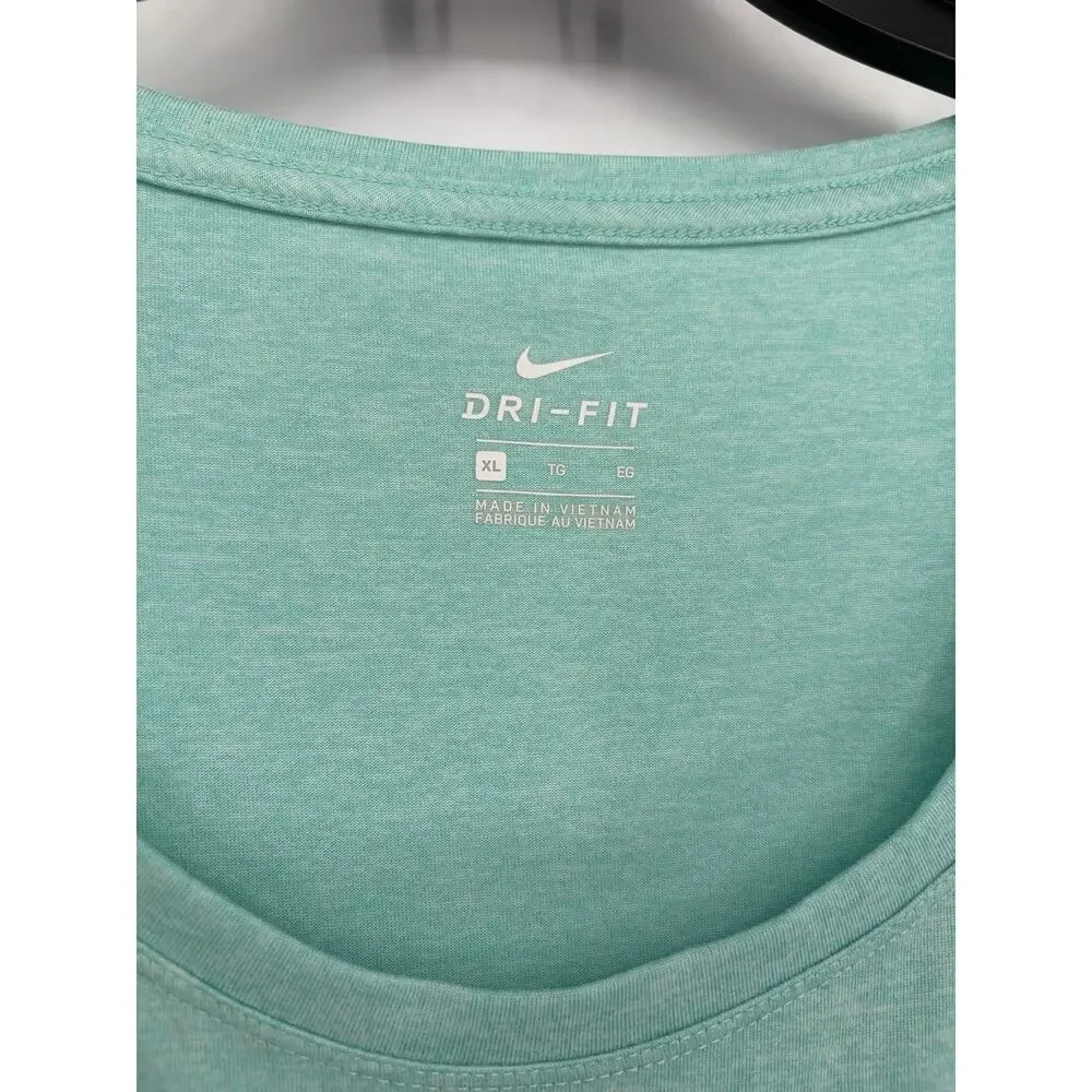 Nike Women's Running Top Shirt Athletic, Scoop Neck, Dri-Fit, XL Blue Aqua